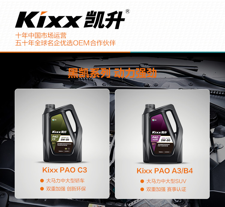 GS (Kixx) 凱升100% PAO全合成機油 0W-40 SN級 黑凱系列 4L-第9張圖片-鄭州市冠恒貿(mào)易有限公司【官方網(wǎng)站】-車用潤滑油服務(wù)專家