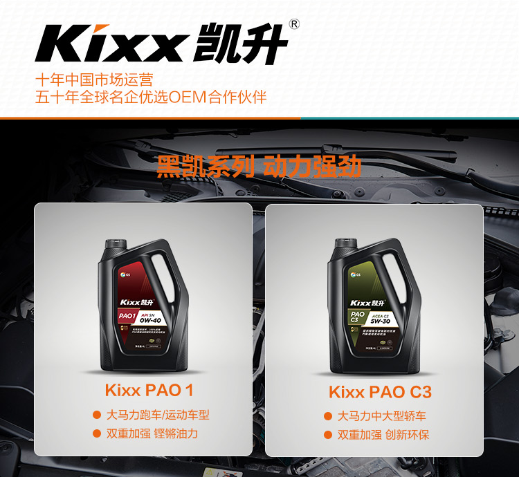 GS (Kixx) 凱升PAO全合成機(jī)油 5W-40 A3B4級(jí) 黑凱系列 4L-第9張圖片-鄭州市冠恒貿(mào)易有限公司【官方網(wǎng)站】-車(chē)用潤(rùn)滑油服務(wù)專(zhuān)家